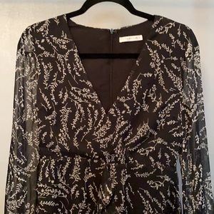 Black and white floral short dress